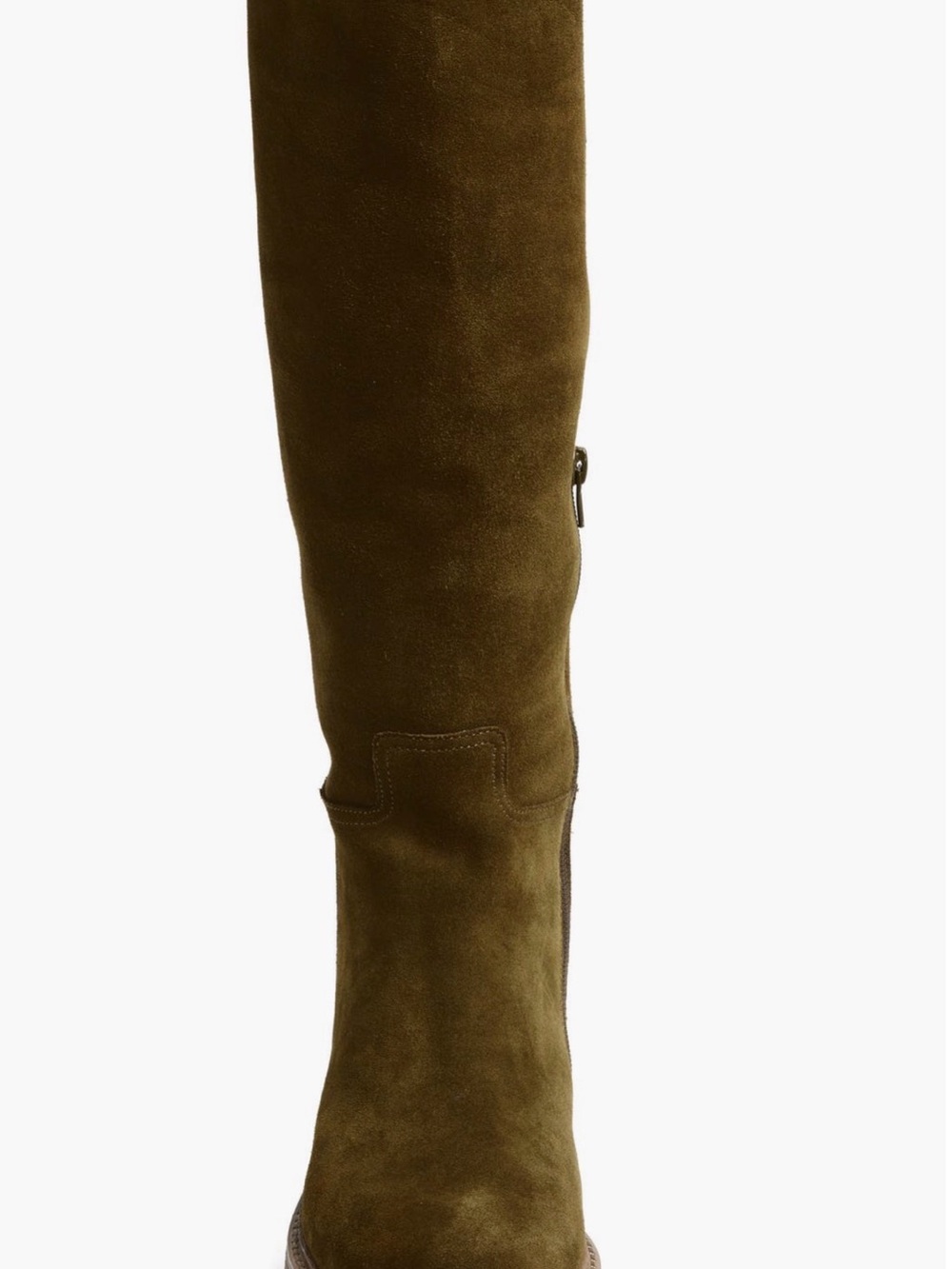 Jeffrey Campbell Olive Suede Knee-High Zip Boot